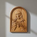 Sacred Heart of Jesus Wood Plaque | Carved Religious Wall Art | Catholic Home Decor Canada