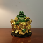 Green and Gold Laughing Buddha (12 inch)