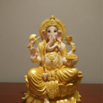 Divine Blessings Ganesha Idol – Golden Resin Statue for Home & Office