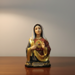 Immaculate Heart of Mary Bust Statue – Hand-Painted Religious Decor (7 inch)