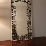 The Metropolis Geometric Block Wall Mirror – Contemporary 3D Statement Piece (48 inches)