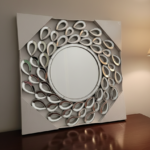 Radiant Teardrop Sunburst Wall Mirror – Modern Silver Glam (30 inches)