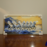 Seven Galloping White Horses (20" Hight)