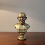 Pope Francis Gold-Tone Bust Statue – Elegant Religious Home Decor (9'' Hight)