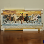 7 Running Horses Canvas Wall Art – Seven Galloping Horses at Sunset (20'' Hight)