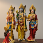 Divine Hand-Painted Ram Darbar Idol – Lord Rama, Sita, Lakshman, and Hanuman Statue