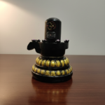 Sacred Black & Gold Shiva Lingam Statue – Handcrafted Spiritual Home Decor (9 inch)